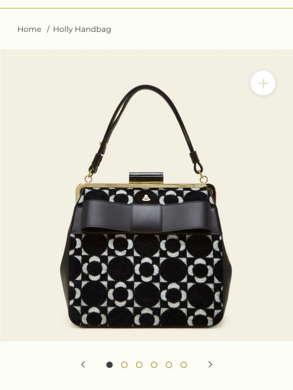 NEW Orla Kiely Holly Handbag Purse in Retro Tile Black & White Pattern